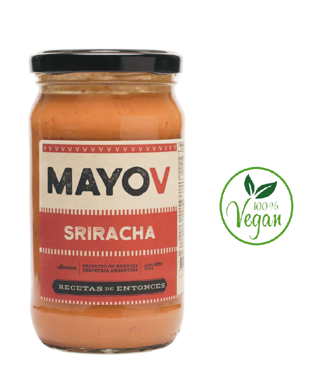 Mayonesa 100% Vegana Sriracha 270 Grs. RECETAS DE ENTONCES