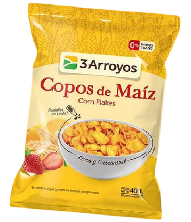 Cereal Copos de Maíz Naturales 400 Grs. 3 ARROYOS