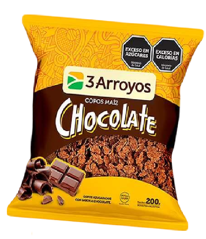 Cereal Copos de Maíz Azucarados con Chocolate 200 Grs. 3 ARROYOS