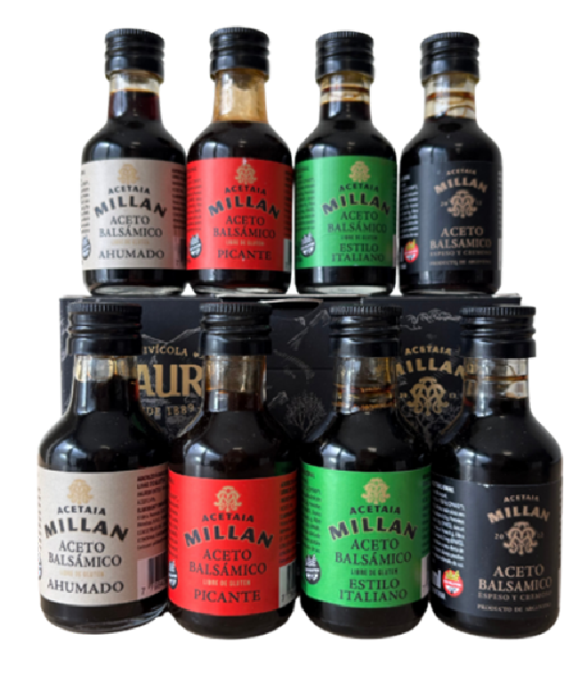 Aceto Balsámico Mini Pack 4 Variedades 8 Un. x 30 ml. MILLAN