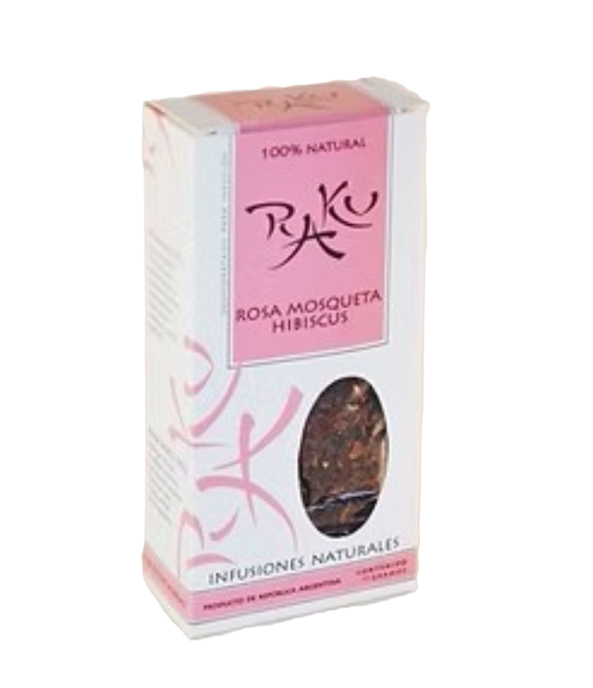 Té Rosa Mosqueta e Hibiscus 100% Natural en Hebras  65 Grs. RAKU