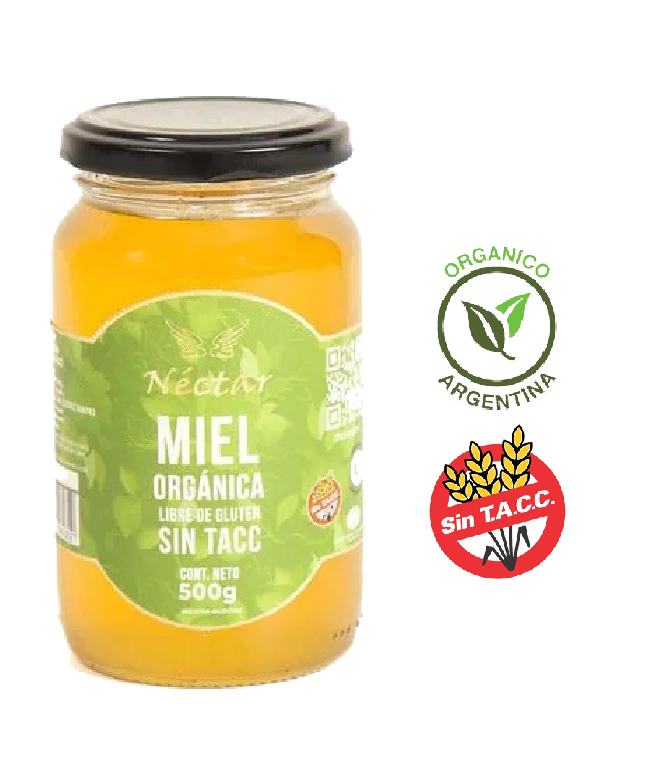 Miel Orgánica Multiflora 100% Natural Frasco 500 Grs. NECTAR