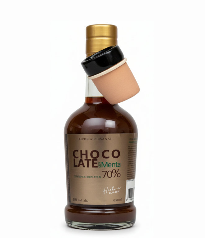 Licor Artesanal con Vaso Vasija After Mint Bot. 250 ml. NONTUE